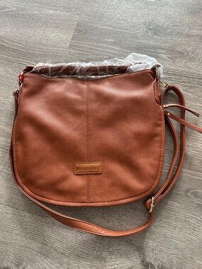 Montana West Rustic Brown Leather Shoulder Bag